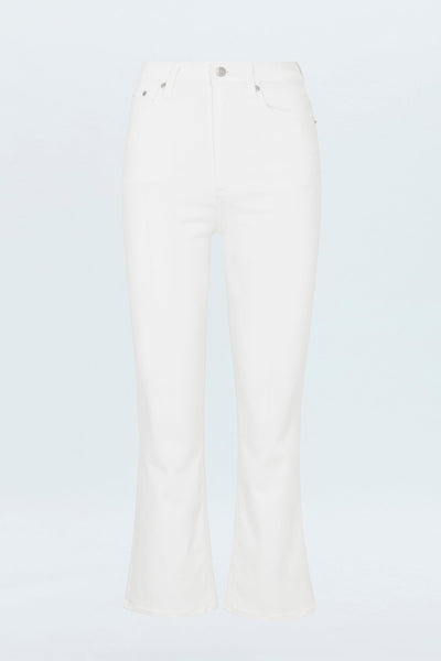 Lennon High Rise Crop Boot in Vivid White Denim by PISTOLA