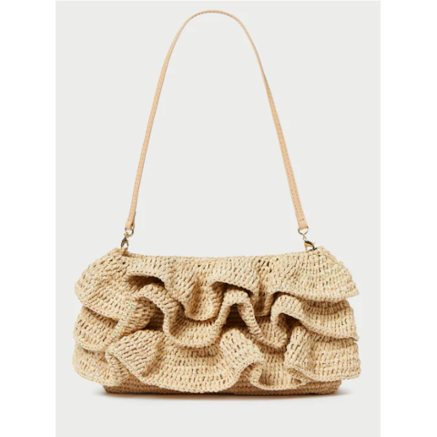 Odette Natural Ruffle Clutch by Loeffler Randall