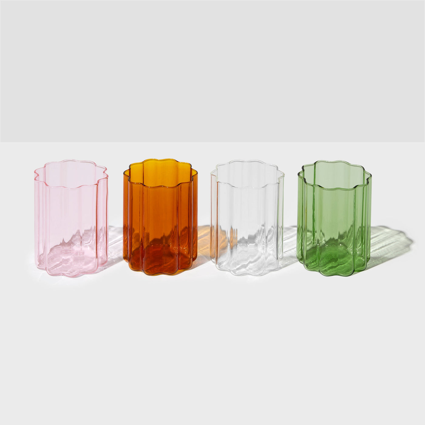 Wave Tumbler Glasses MIXED SET of 4