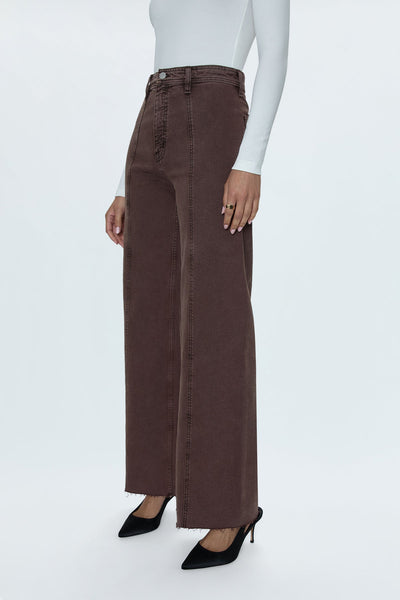 Penny Seamed High Rise Wide Leg in Dark Roast by Pistola