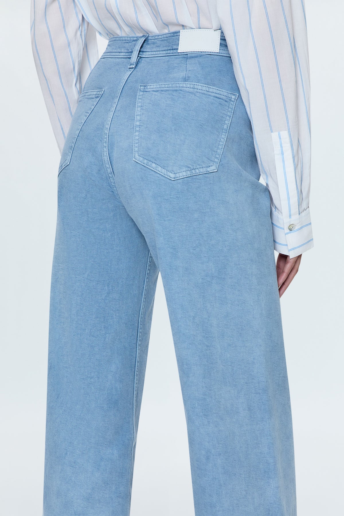 Penny High Rise Wide Leg Crop in Frost Blue