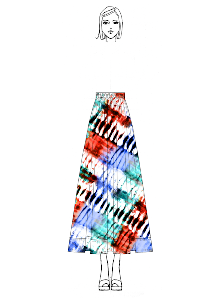 Tatum Skirt in Electric Tie-Dye by HUNTER BELL