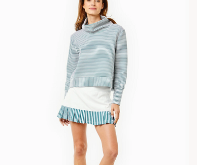 Everyother Day Pullover in Super White/Ivy Stripe by ADDISON BAY