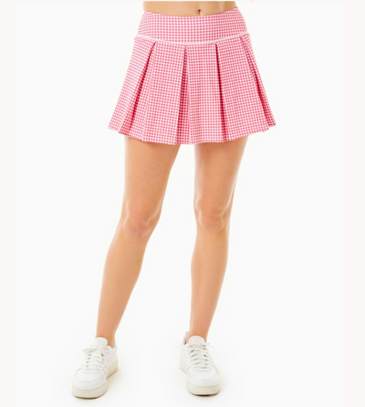 Racquet Skort in Guava Gingham
