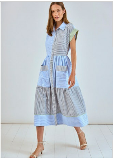 Sarah Dress in Croquet Stripe