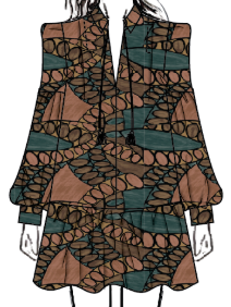 Alani Mini Dress in Dark Saguaro Print