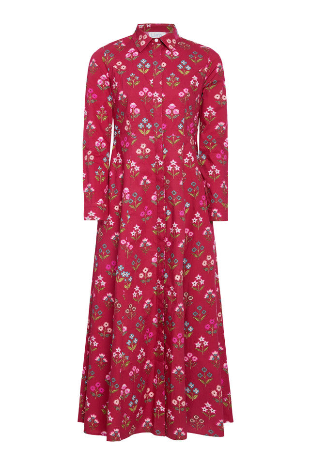 Classic Shirtdress in Holiday Flower