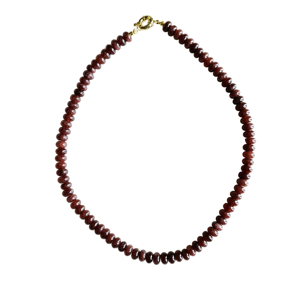 Saddle Brown 17" Beaded Necklace
