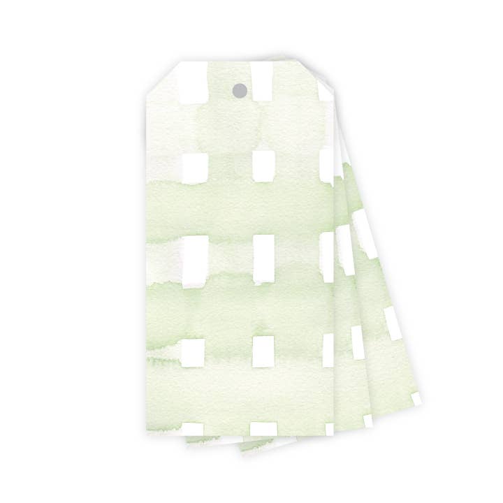 Green Gingham Gift Tags Set of 8