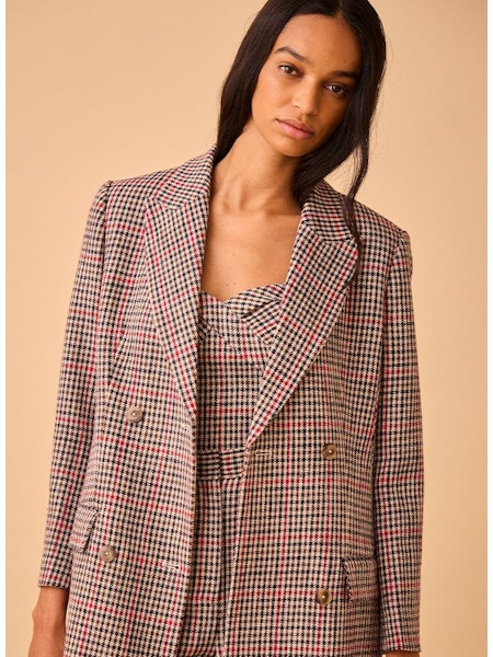 Travel Coat in Clarence Houndstooth