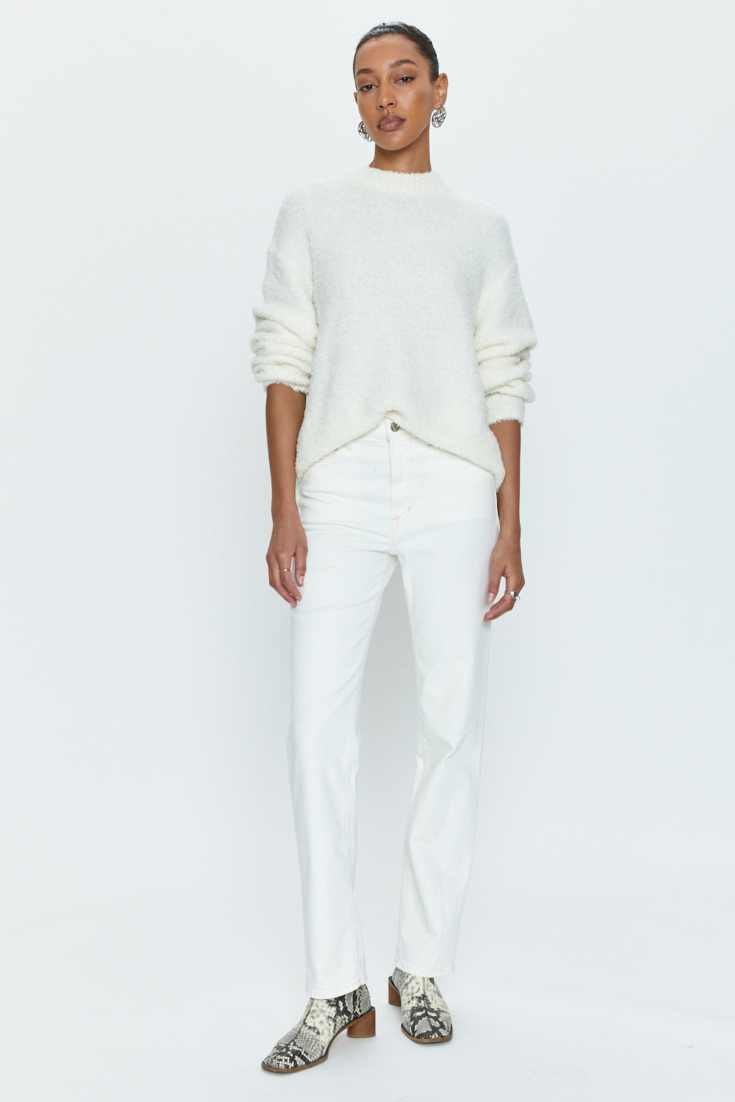Drew Mid Rise Classic Straight Jean in Buff by Pistola