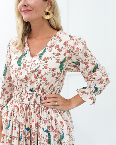 Blush Peacock Dress in Marie Midi Dress