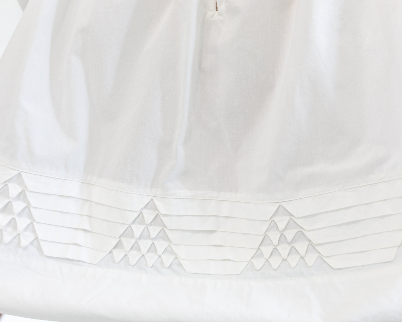 White Relaxed Fit Diamond Stitched Dress