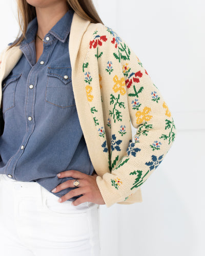 The Garden Lodge Cardigan in Cream