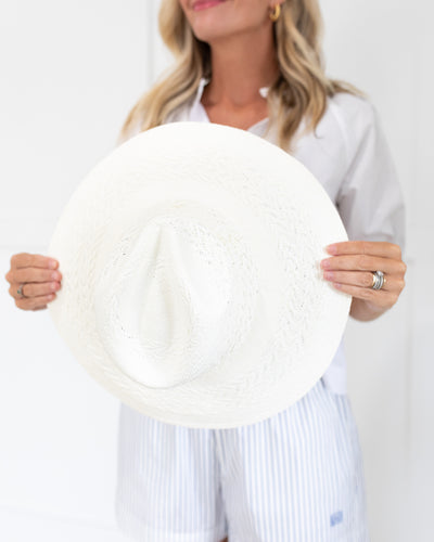 Redwood Straw Hat in White by Freya