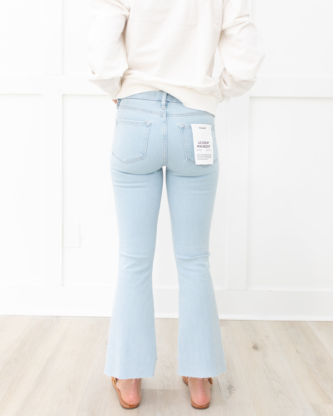 Le Crop Mini Boot High-Rise Boot-Cut Jeans in Light Wash