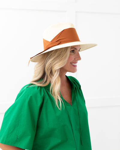 Freya Gardenia Hat in Natural and Honey