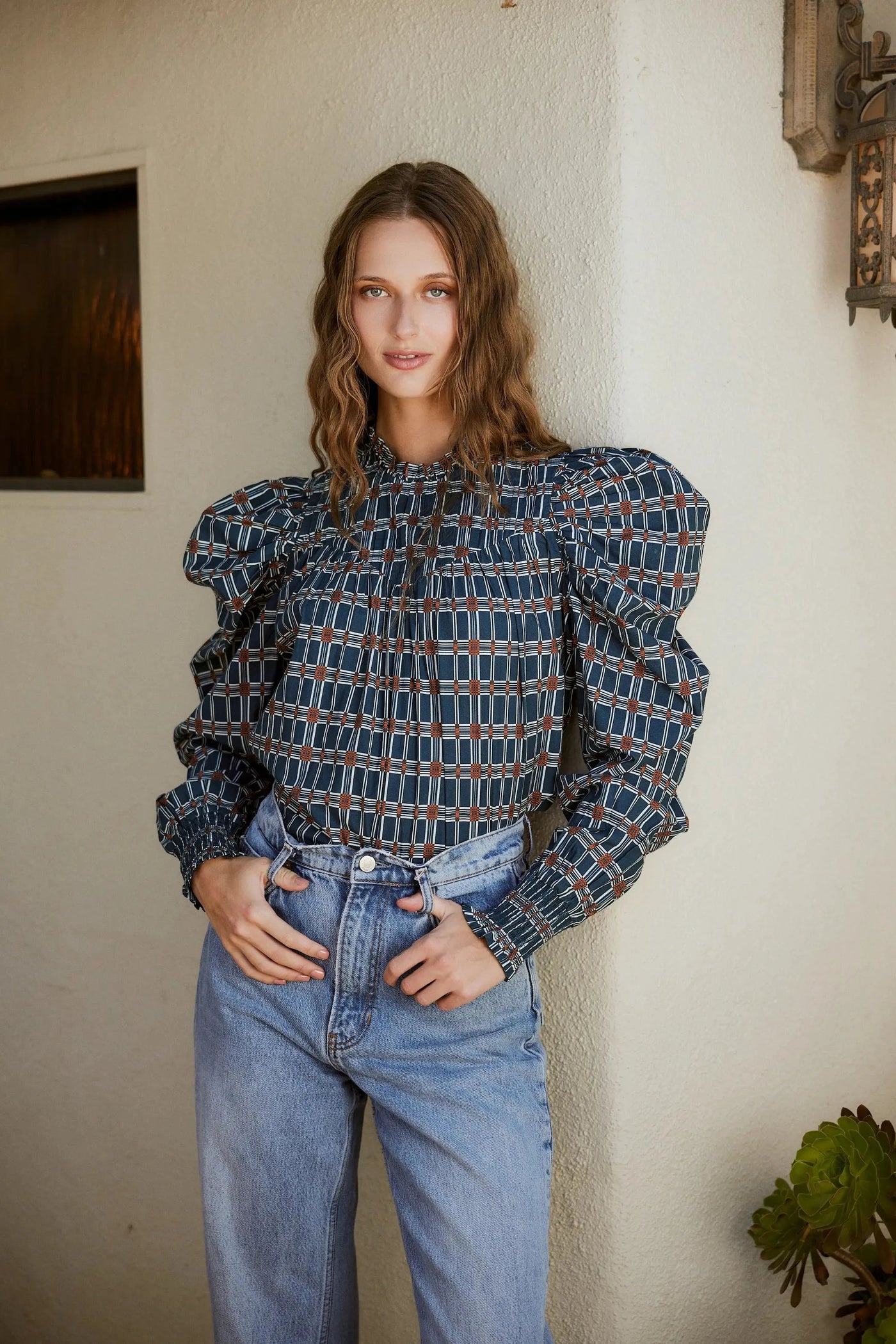 Irina Blouse in Santo Stripe Print