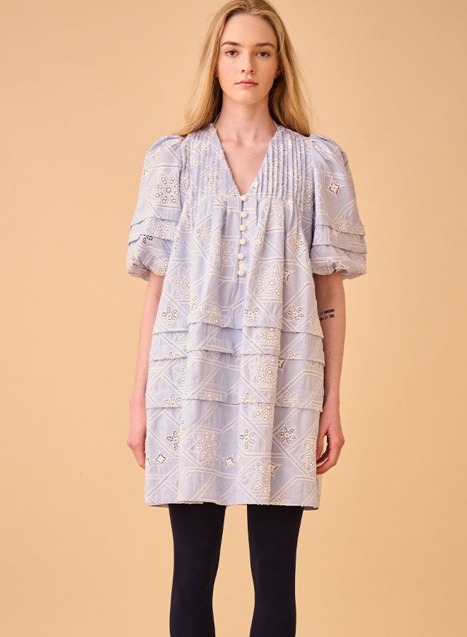 Jenkins Dress in Oxford Eyelet by Hunter Bell