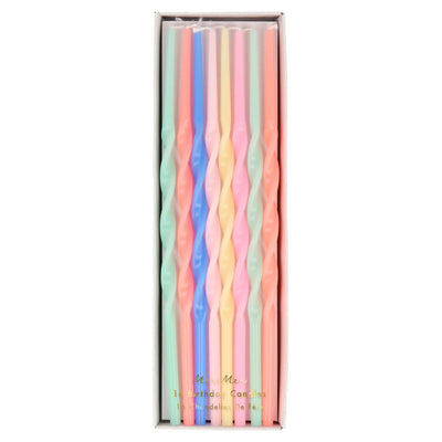 Mixed Twisted Tall Candles by Meri Meri