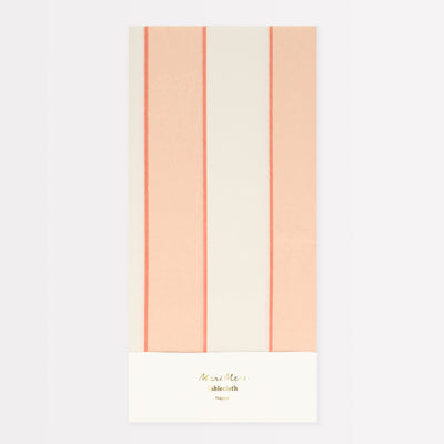 Peach Stripe Tablecloth by Meri Meri