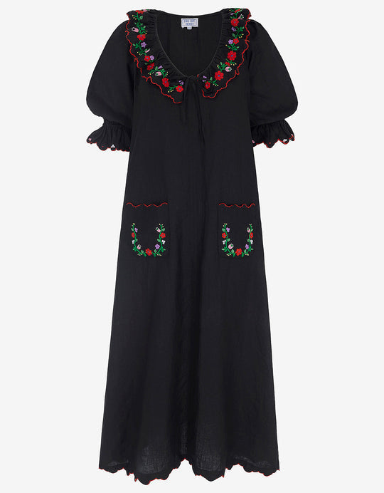 Ava Dress in Folk Noir