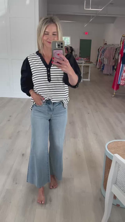 Black & White Stripe Top