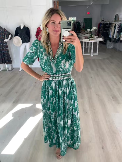 Natalie Blouse in Emerald Plume by Sheridan French