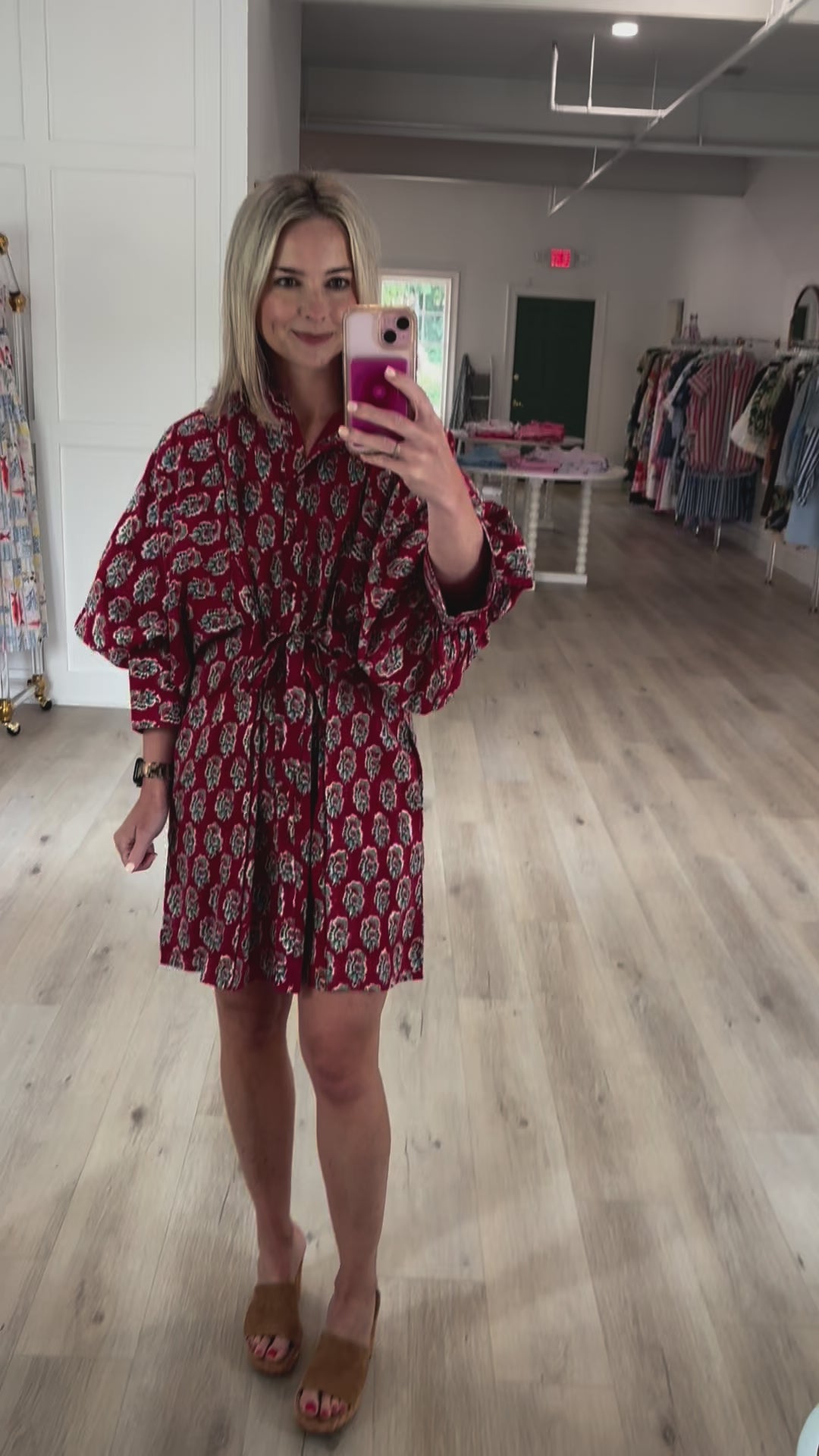 Grace Dress In Red Blue Floral