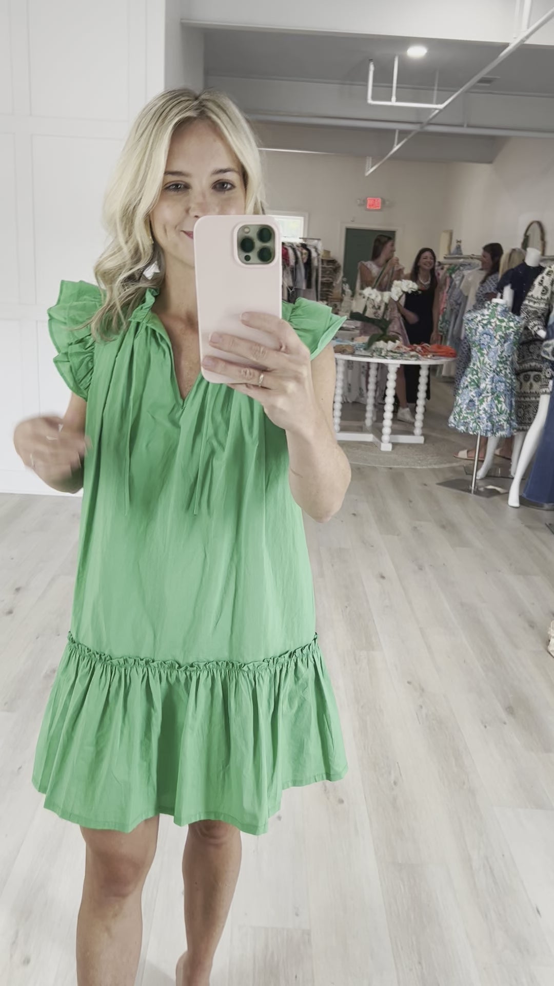 Green Drop Waist Dress