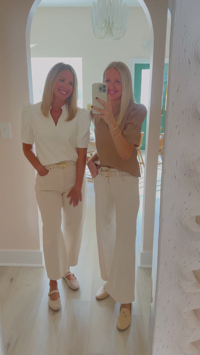 Latte Vegan Leather Top