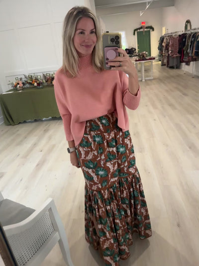Devere Skirt in Large Brown Floral