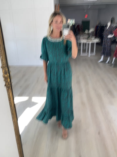 Michola Dress in Emerald Jewel by Sheridan French