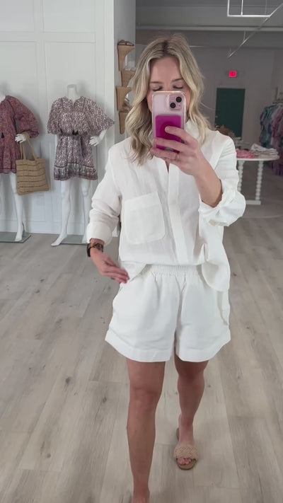 White Poplin Shorts