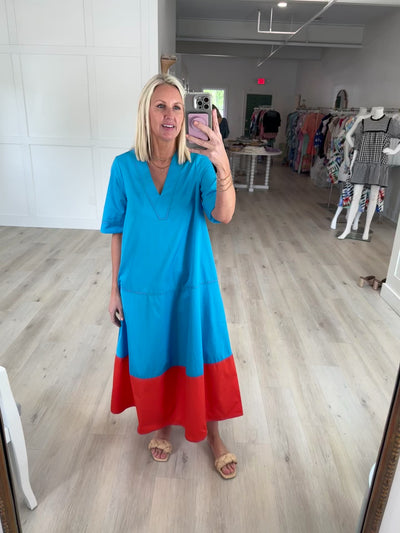 Gigi Dress in Colorblock by HUNTER BELL