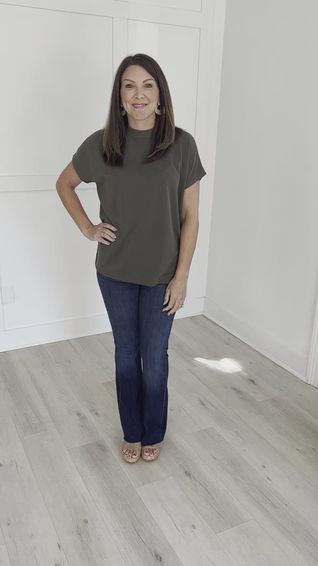 Olive Short Sleeve Top