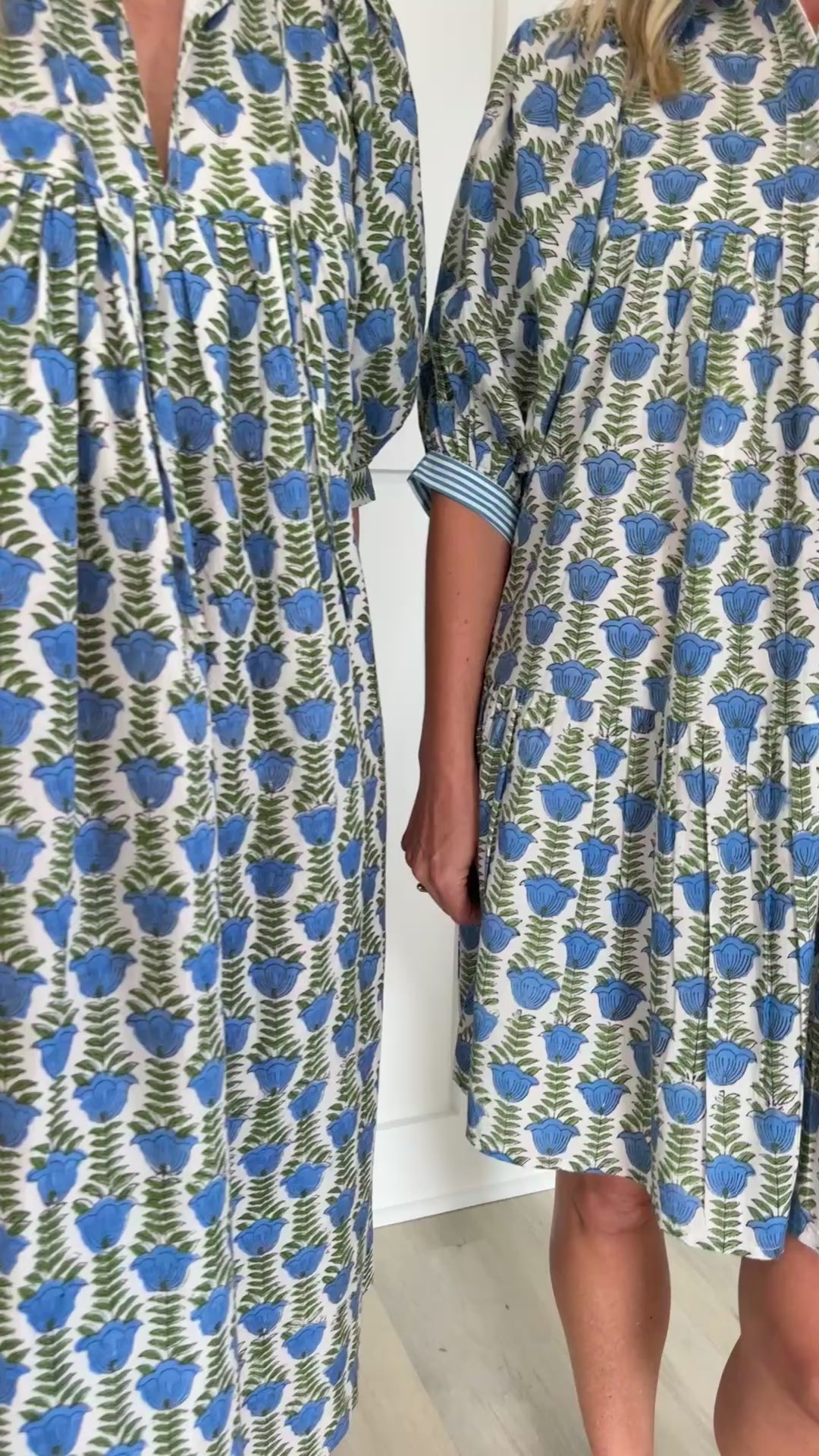 Blakely Dress in Blue Green Floral