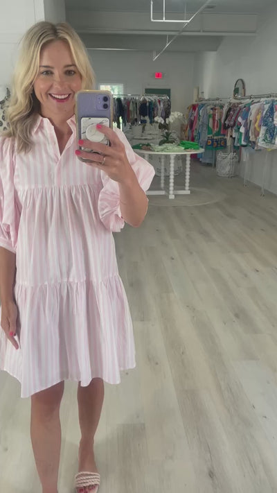 Blakely Dress in Bande Rose