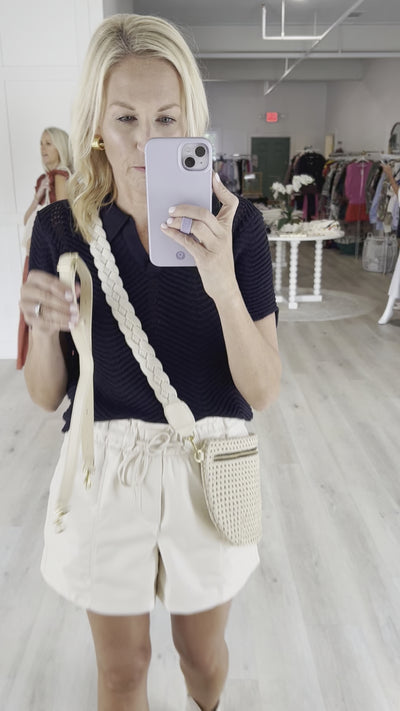 Ivory Rattan Fanny Pack