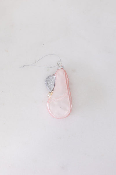 Pink Tennis Bag and Racquet Glass Ornament