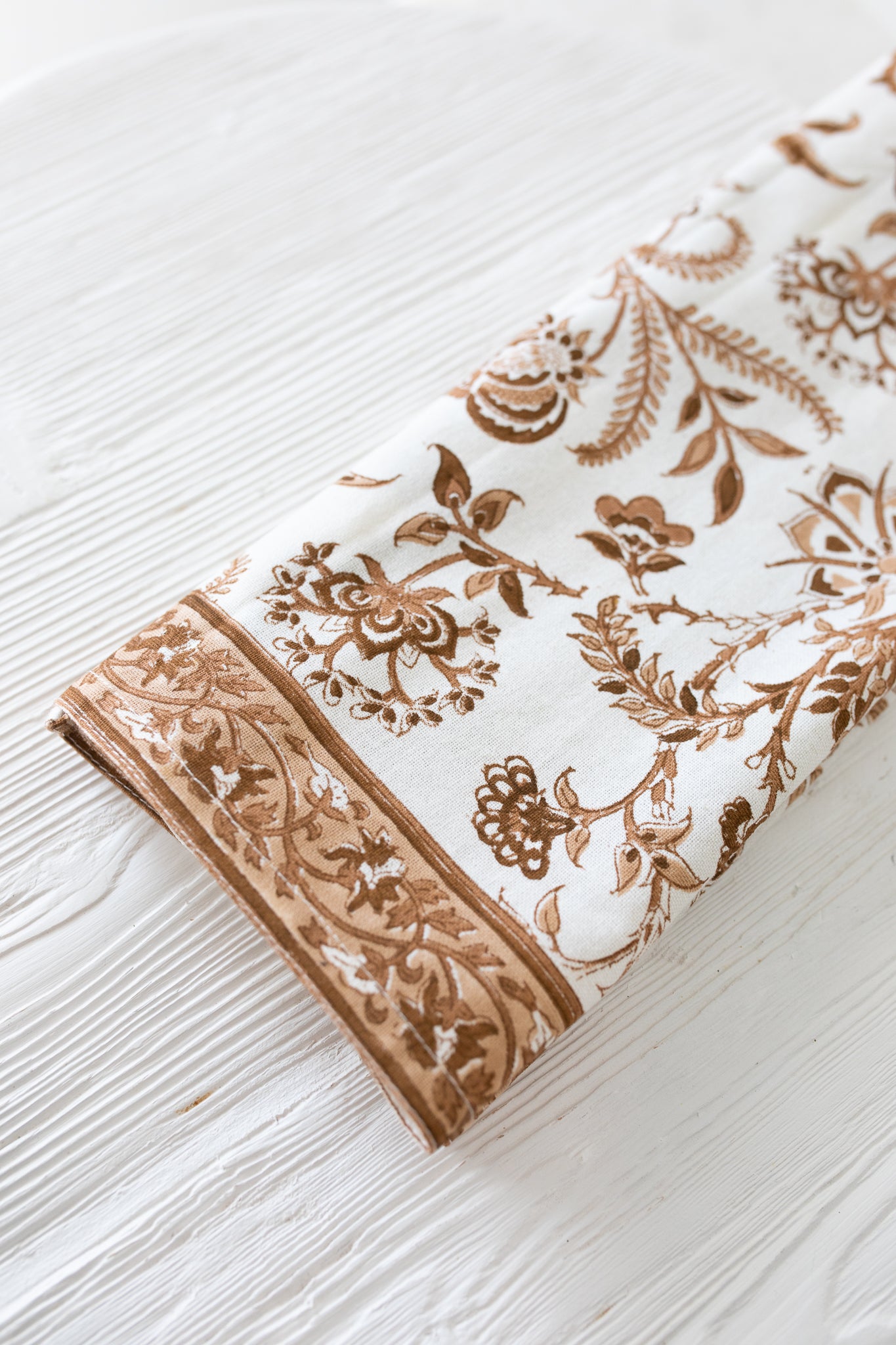 Brown and White Autumn Floral Kitchen Towel