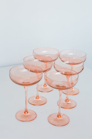 Estelle Champagne Coupe Stemware in Blush