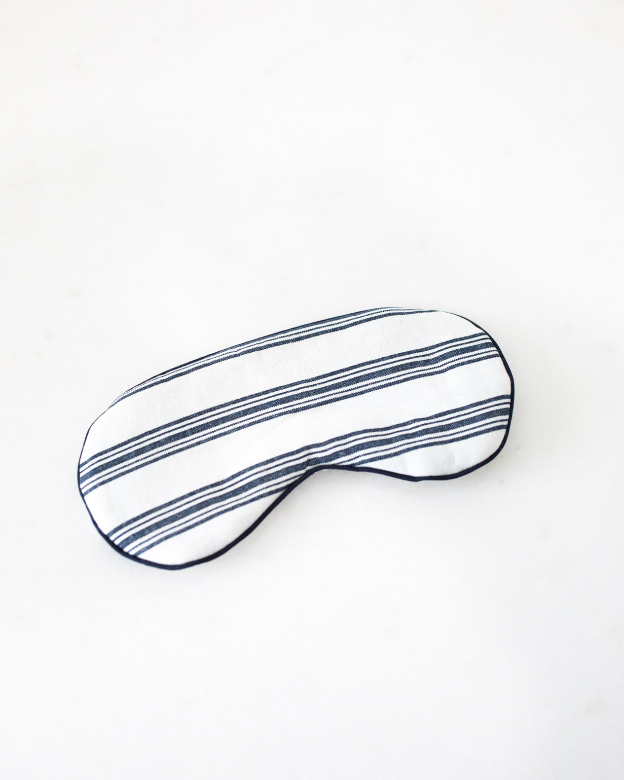 Navy and White Striped Eye Mask
