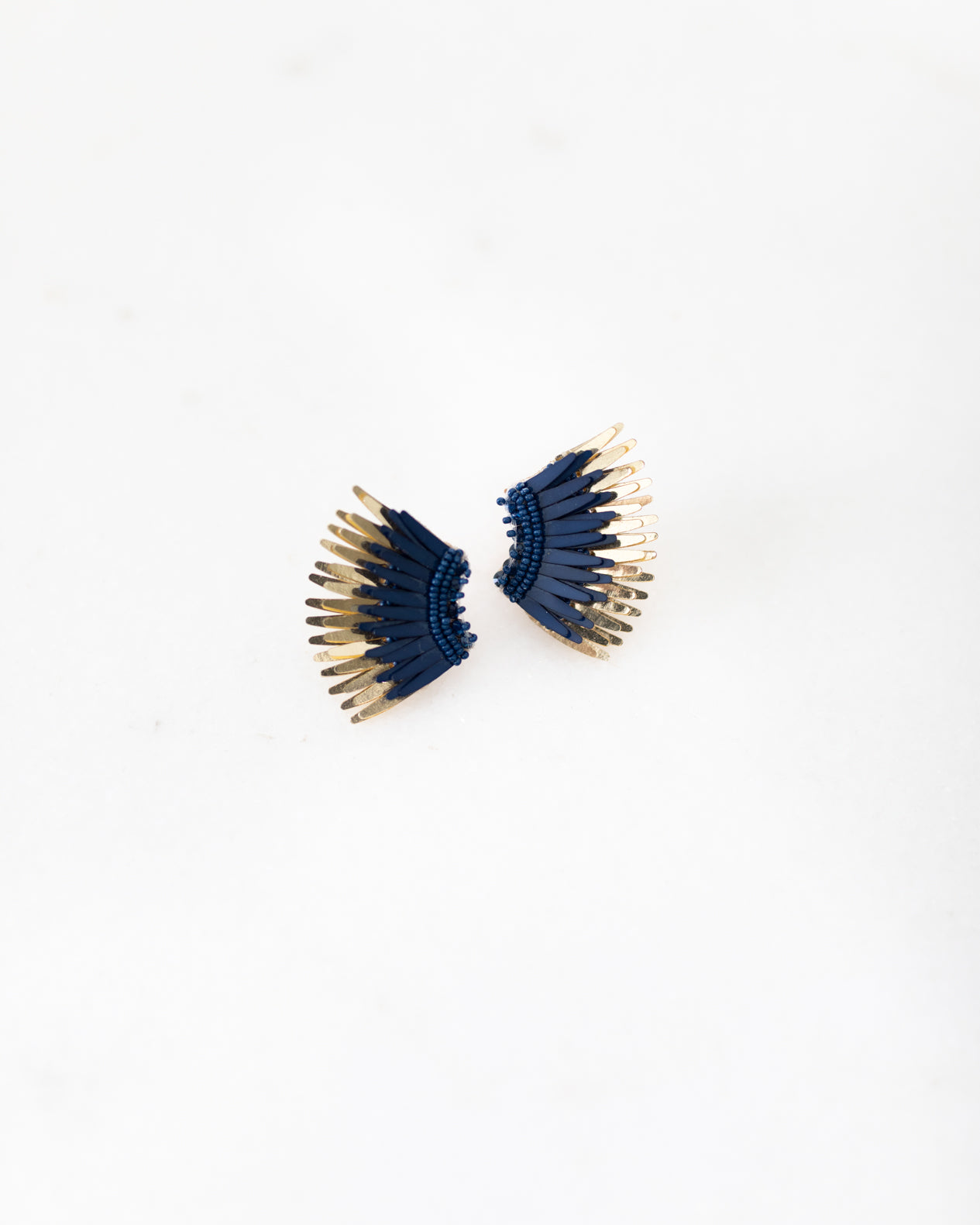 MINI MADELINE EARRINGS NAVY GOLD by MIGNONNE GIVIGAN