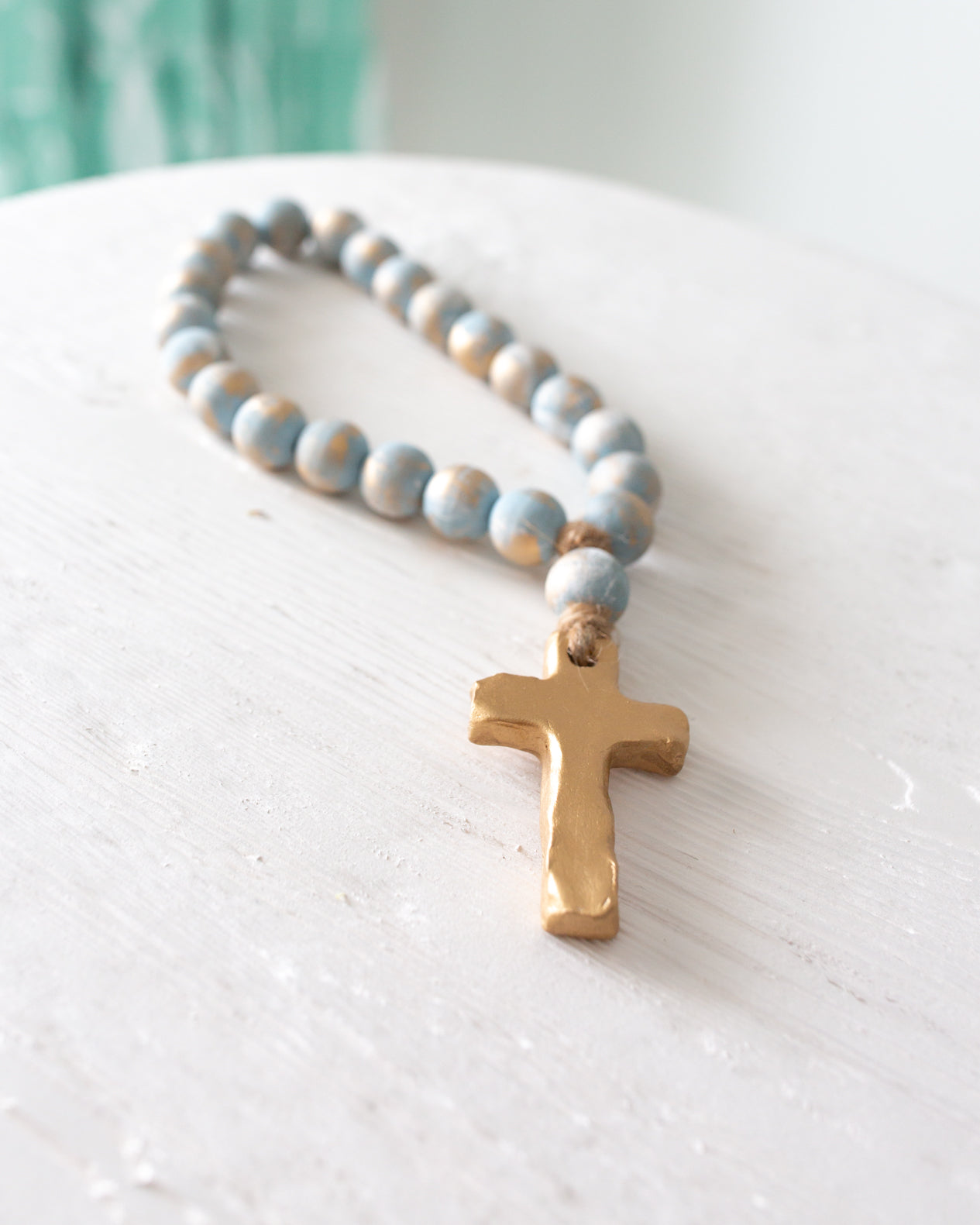 The Sercy Studio Small Blessing Bead In Blue Benefiting Must Ministries