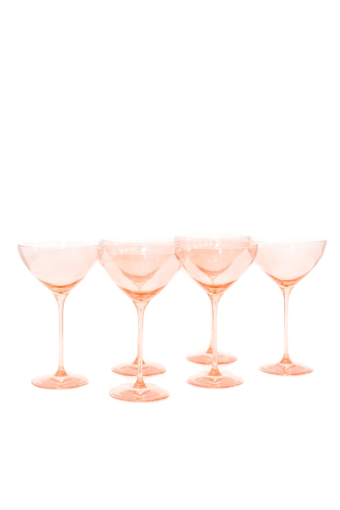 Estelle Colored Martini Glass - Set of 6 In Blush Pink