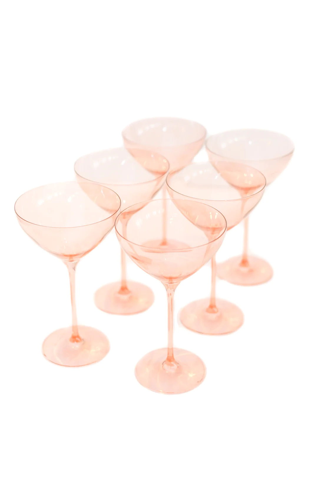 Estelle Colored Martini Glass - Set of 6 In Blush Pink
