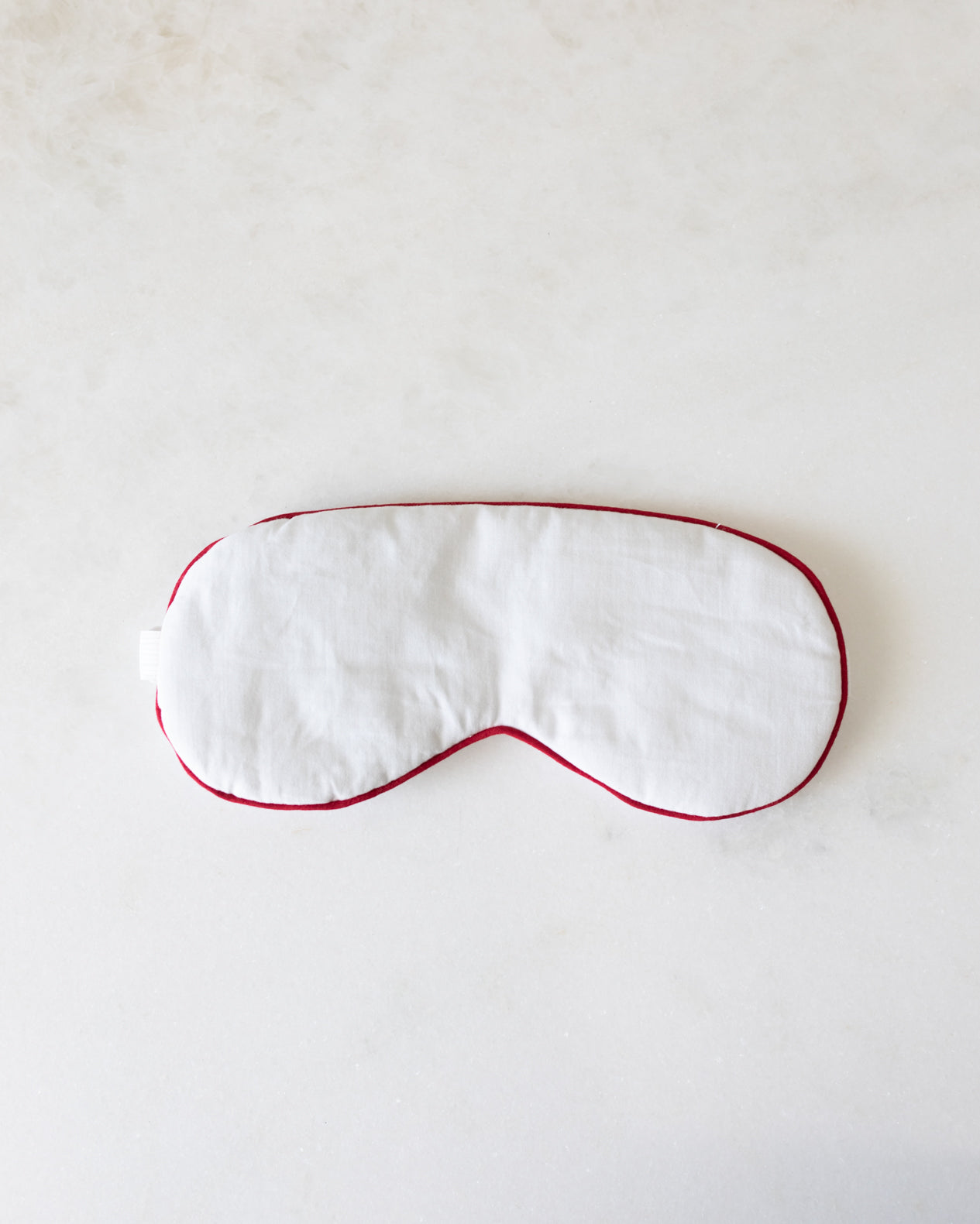 Adult White with Red Piping Traditional Eye Mask