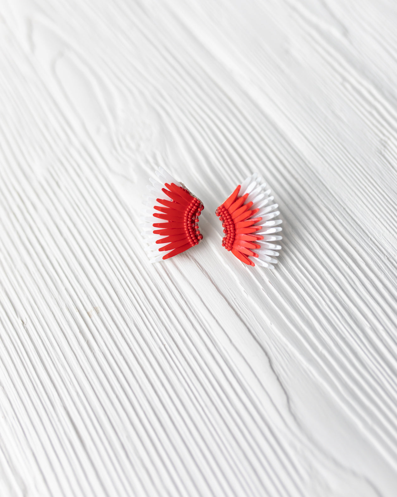 Mini Madeline Earrings In Red and White by Mignonne Gavigan