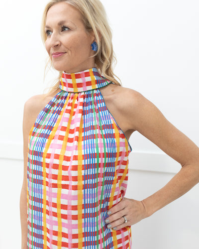 Halter Reversible Tartan Dress